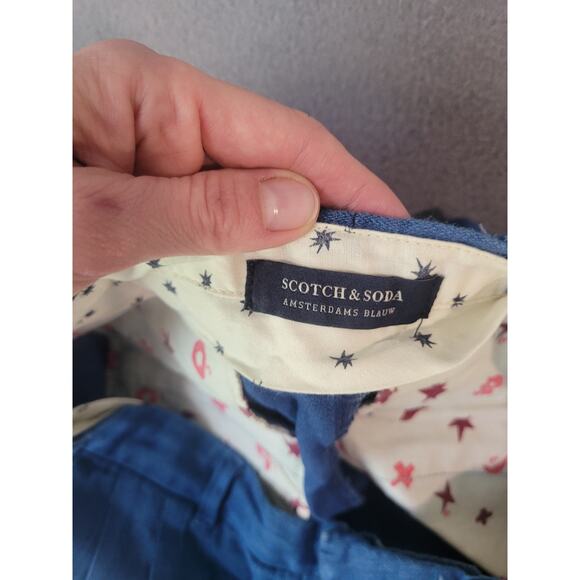 Scotch & Soda Wide-Leg Cropped Trousers Blue Sz 14 – EUC w/ Flaw - Picture 10 of 13